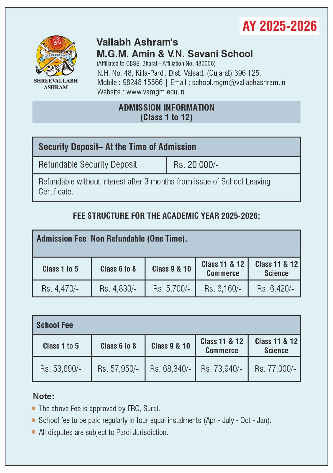 Fee Structure